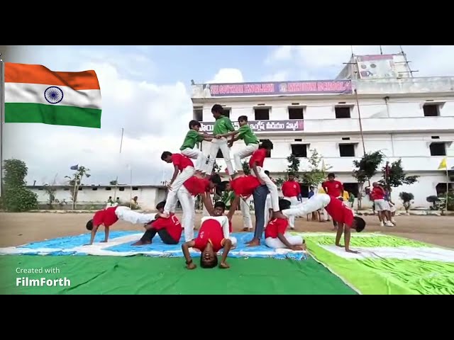 SAI GOWTHAM STUDENTS PERFORMED BY PYRAMIDS VIDEO IN SCHOOL GROUND class=