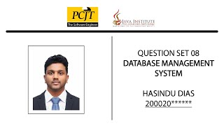 Question Set 08 | Database Management System | Java Institute