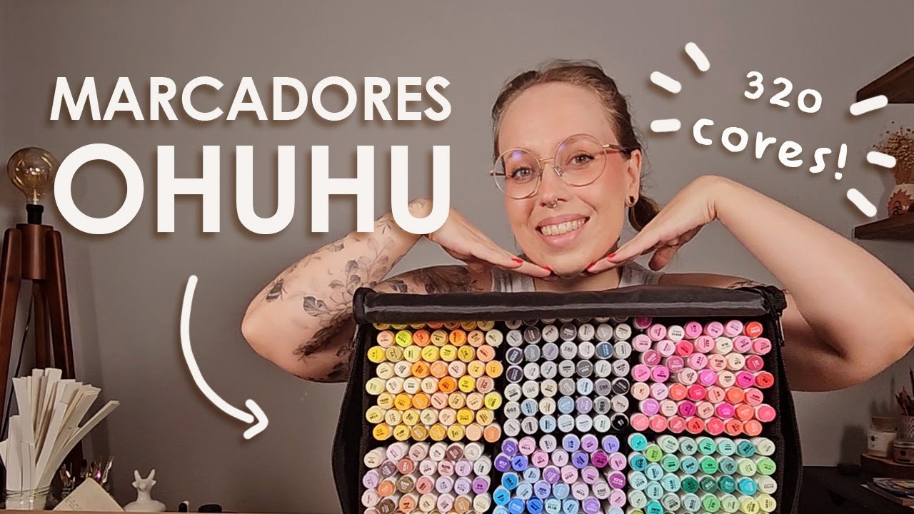 320 MARCADORES DA OHUHU!! 😍 | LIVRO DE COLORIR  | Review de Materiais ✨