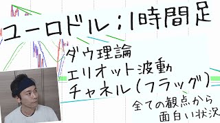 ユーロドル1時間足が、ダウ理論・エリオット波動・チャネルの全ての観点から色々分析できて面白い　2020.12.13