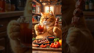AI Magic: Smart Cat's Barbecue Party! 🍖🔥#ViralVideo #Shorts #AiAnimation