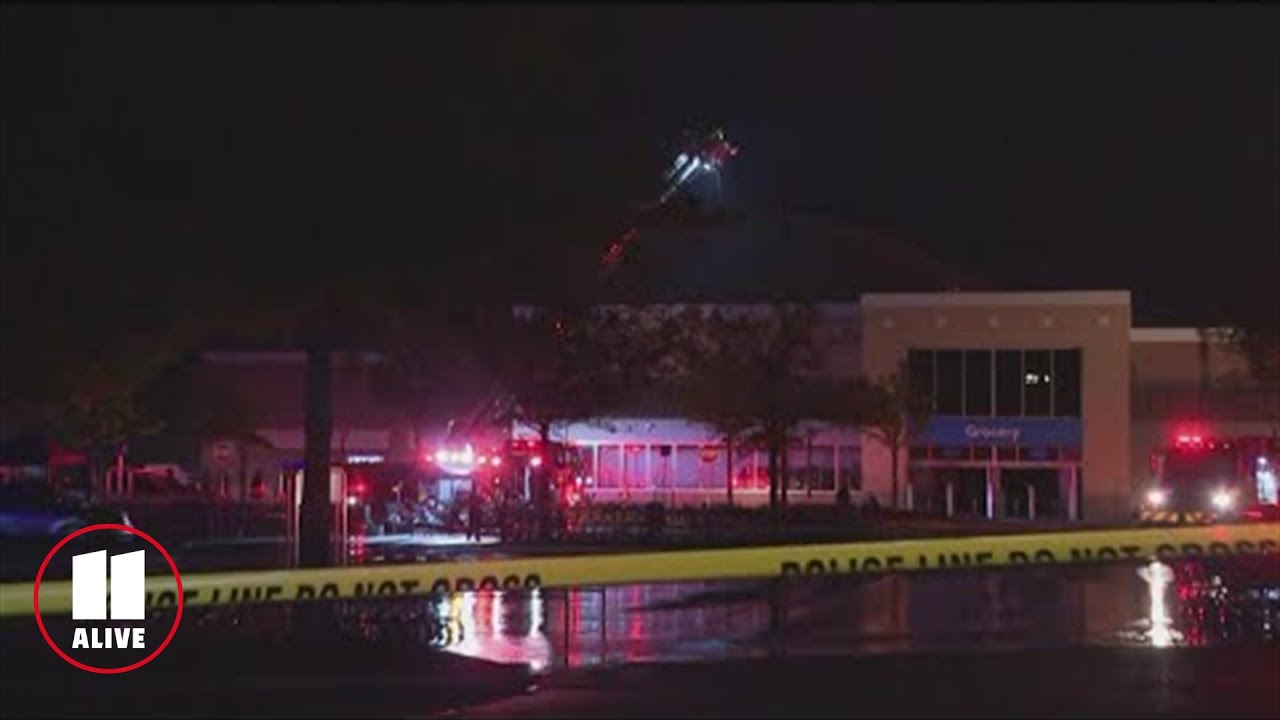 Peachtree City Walmart fire Firefighters work to douse flames YouTube