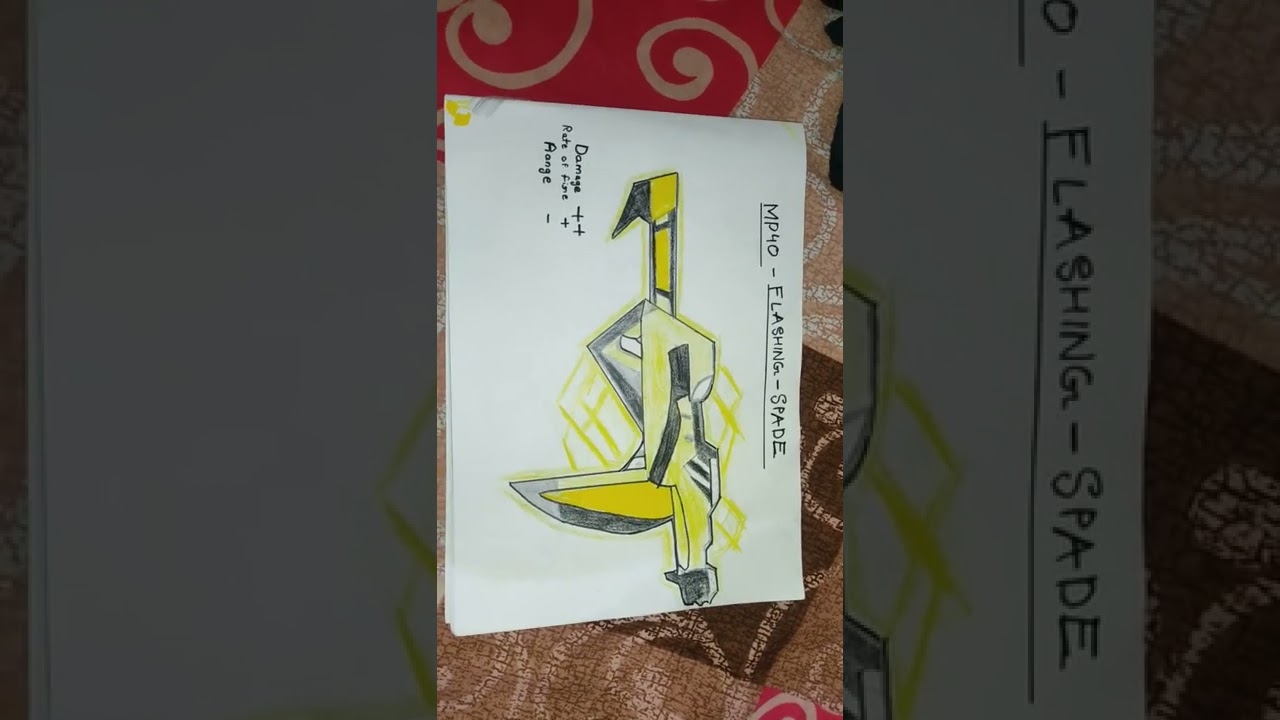 FREE FIRE MP40 FLASHING SPADE DRAWING 