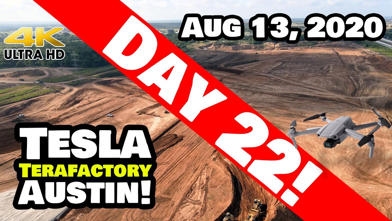 Tesla Gigafactory Austin 4K 8/13/20 Tesla Terafactory Austin TX Progress on the South End