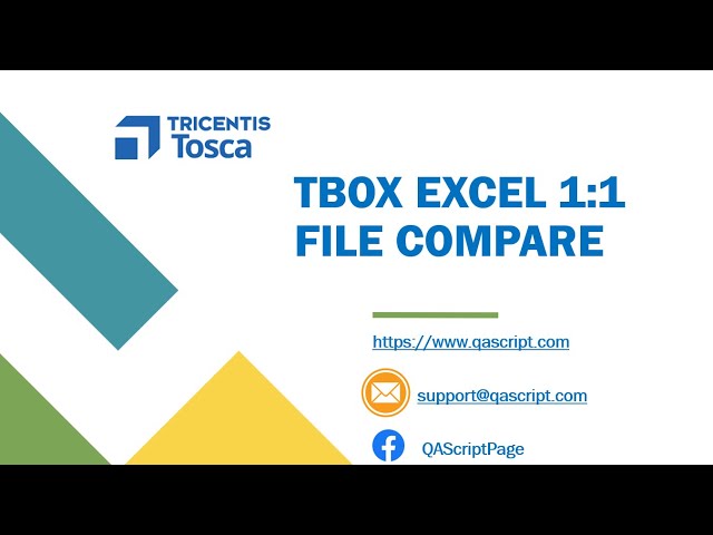 Tosca Tutorial | Lesson 19 -  Compare Two Excel Files | TBox Automation Module | Excel Engine | class=