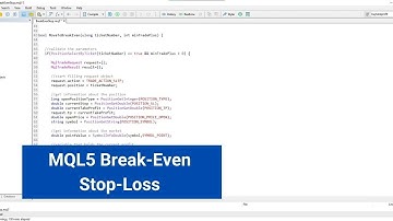 MQL5 - How to Create a Break-Even Stop-Loss Function