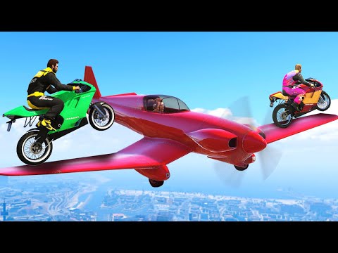 DRIVE OVER FLYING PLANES CHALLENGE! (GTA 5 Funny Moments)