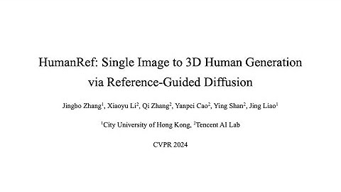 HumanRef: Single Image to 3D Human Generation via Reference-Guided Diffusion (CVPR 2024)