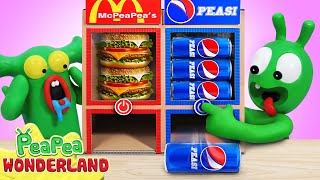 Red Blue Food Vending Machine - Cartoon for kids - Pea Pea Wonderland