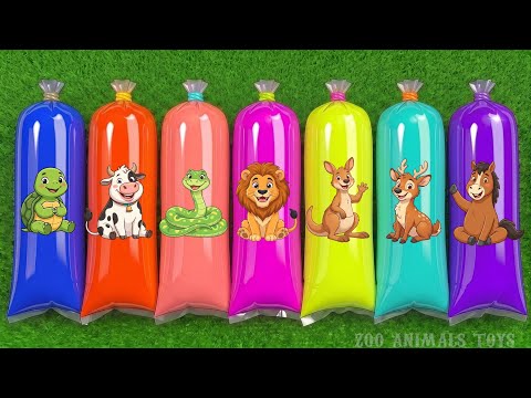FINDING : Animals Elephant, Giraffe, Lion, Tiger, Sheep, Kangaroo, Cow, Rhino, Zebra, Panda, duck