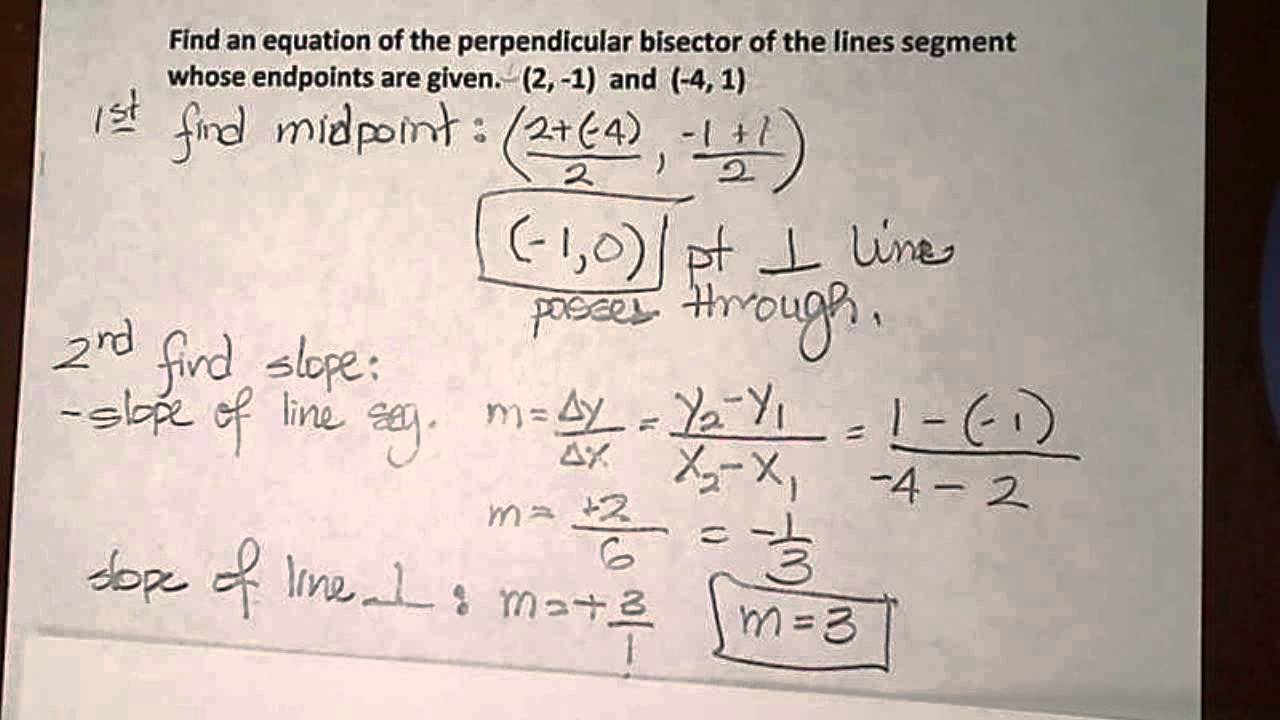Perpendicular bisector of a line segment. - YouTube
