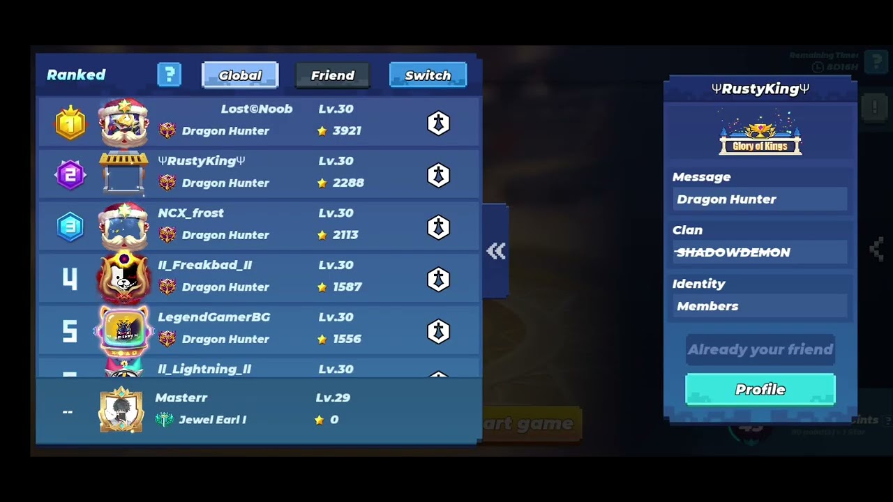 Rusty King Top 1st player Rusty king is my friend🤩🤩 - YouTube