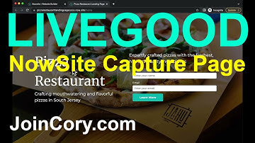 LiveGood NowSite AI Training, How To Build Capture Page