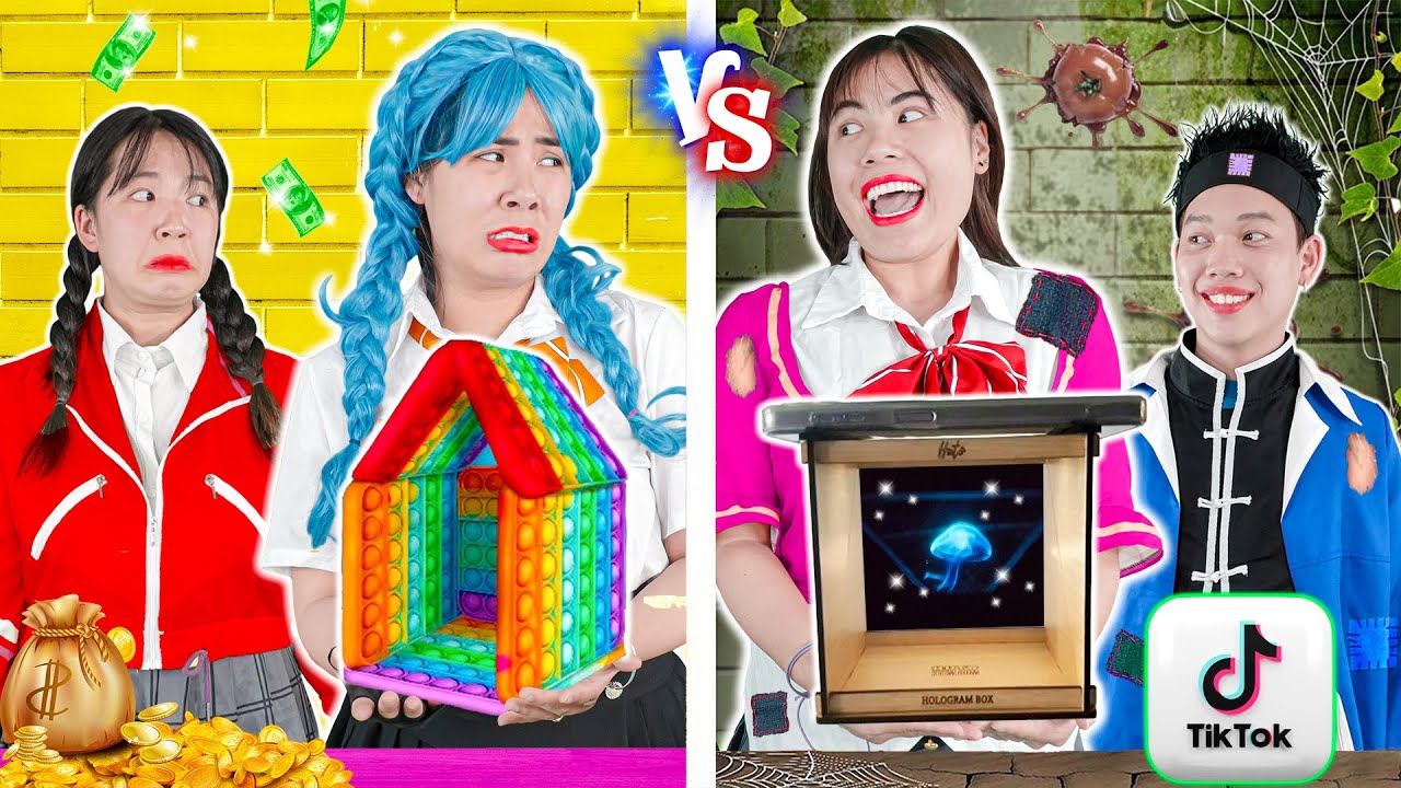 ĐỒ CHƠI NHÀ GIÀU VS ĐỒ CHƠI NHÀ NGHÈO | Thử Thách 5k Và 500k | Học đường nổi loạn | Miu Miu Tv