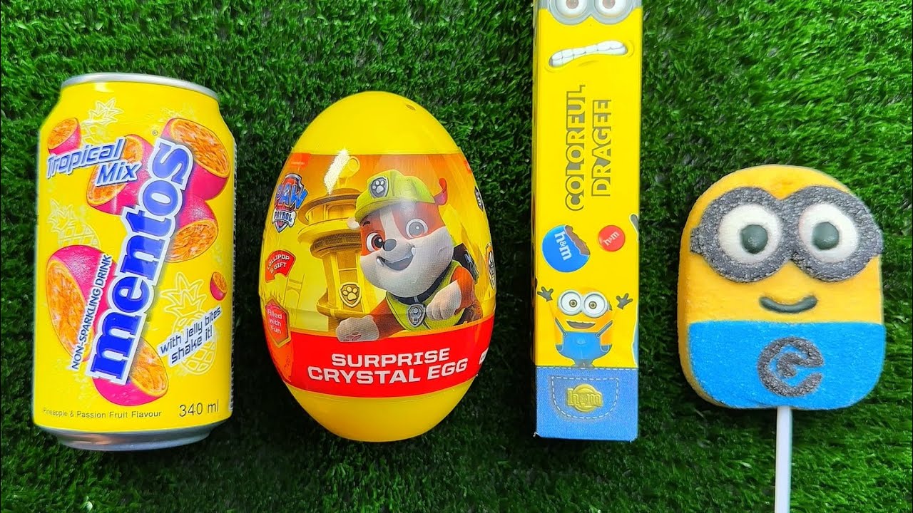Satisfying Mentos Drink Surprise | Paw Patrol Box | Yellow Candy Minion Fun