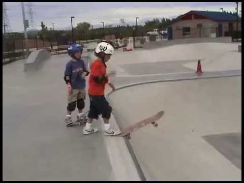 Nic & Tristan's 1st Skate Video - 6 Years Old