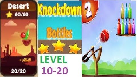 Knock Down Bottles 2 (Bottle Shooting Game 2) DESERT Gameplay Level 10 to 20(3 STAR)