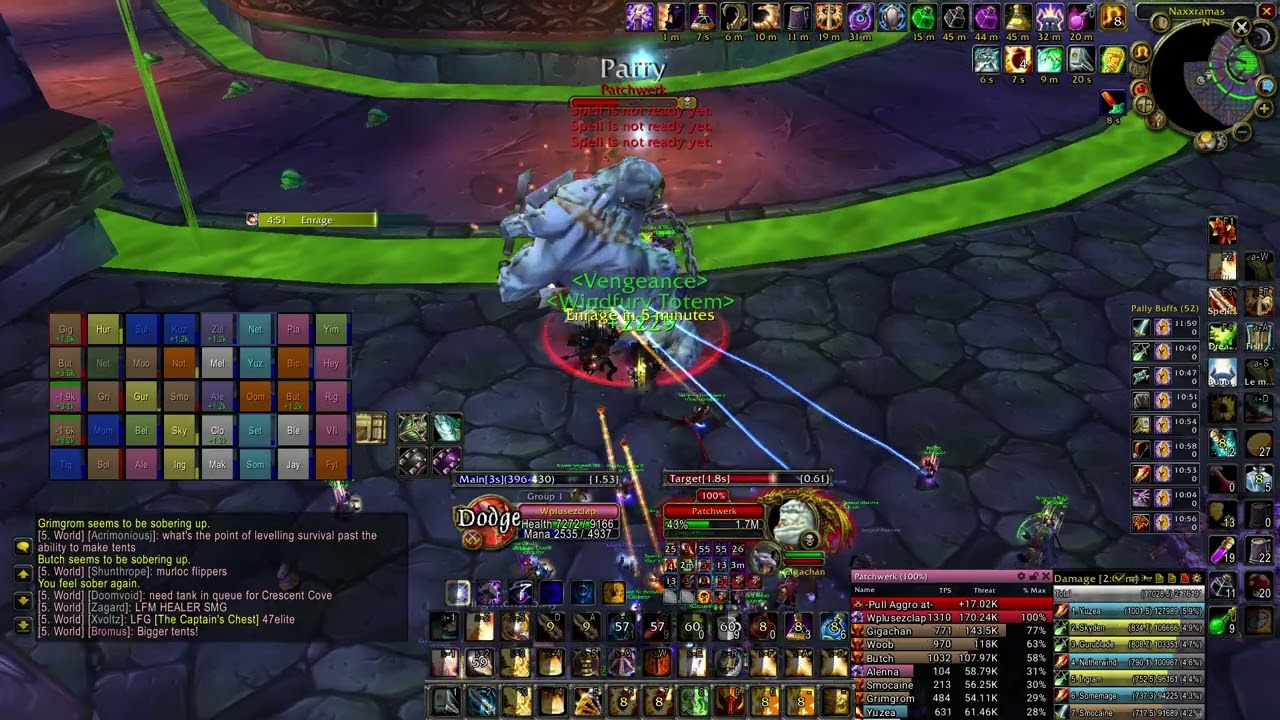 Naxxramas Patchwerk Kill || "Clickers" Protection Paladin MT POV || Turtle WoW