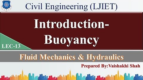 Lec-13_Buoyancy Introduction | Fluid Mechanics and Hydraulics | Civil Engineering
