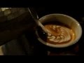 チーノのラテアート　7oz　ウエーブチューリップ　latte art wave tulip