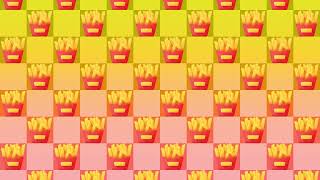 french fry looping background checkerboard