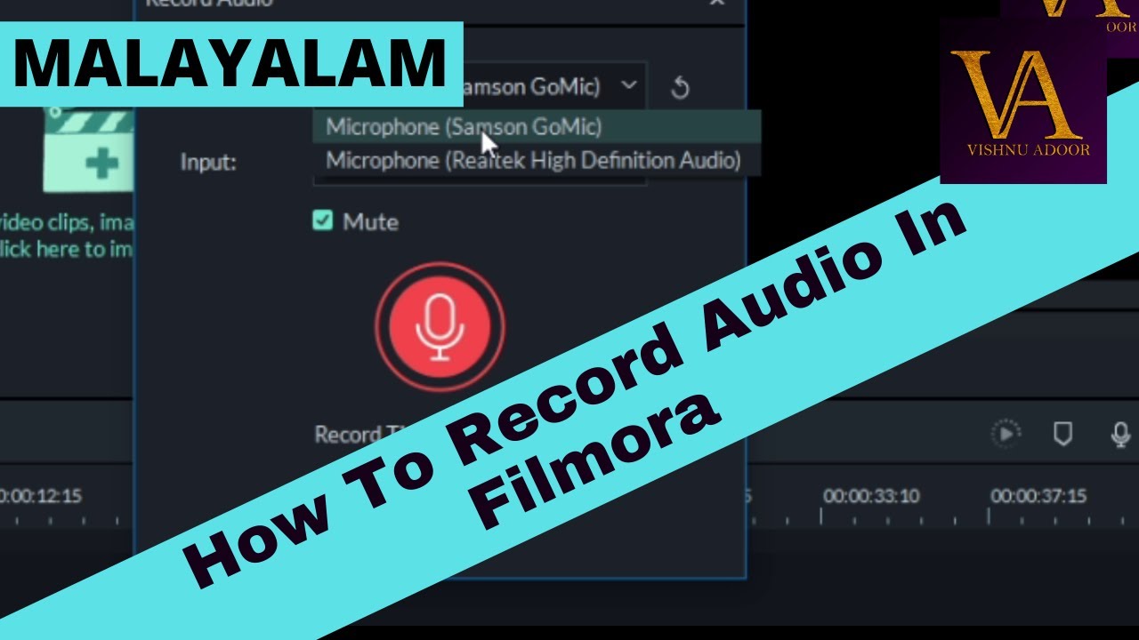How To Record Audio In Filmora | Explained In Malayalam