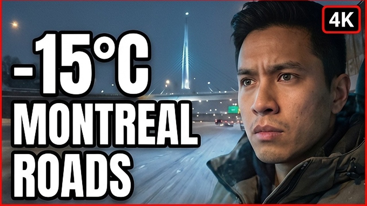 【4K Ruta Invernal】Conducción Nocturna en Montreal 1H ❄️ -15°C 🇨🇦 | 30cm de Nieve | ASMR 🚗