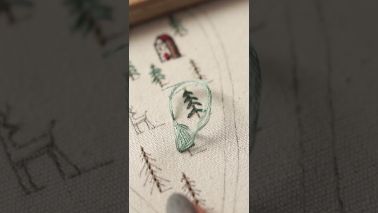 HOW TO MAKE A HEART SHAPE CHRISTMAS ORNAMENT Tutorial | Embroider a Pine Tree
