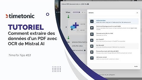 Comment extraire des données d’un PDF avec OCR de Mistral AI dans TimeTonic