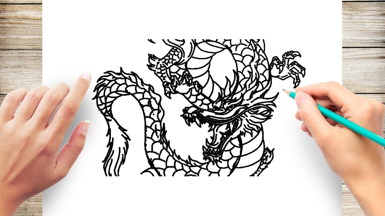 How To Sketch A Chinese Dragon Drawing  YouTube