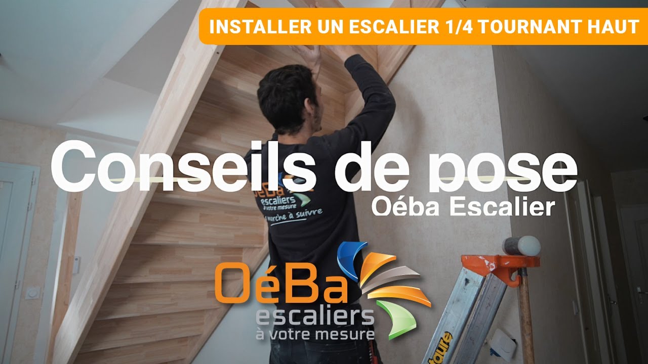 Poser un escalier 1/4 tournant haut en bois facilement : le guide