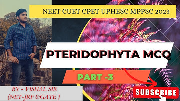 Part -3| Pteridophyta Top 30 MCQ|  | NEET CUET CPET uphesc mppsc TGT PGT 2023| Daily live Quiz