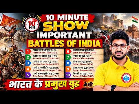 Important Battles of India 1191-1817 | भारत के प्रमुख युद्ध एक नजर में | GK For Competitive Exams