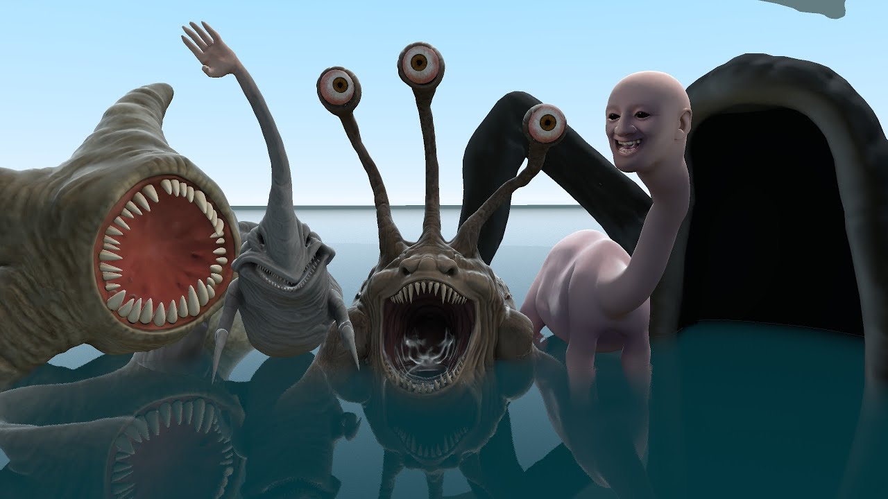 WE SWAM TOO FAR VS STARFISH MONSTER VS SEA EATER VS HEAR ME OUT VS HAND SEA MONSTER In Garry's Mod!