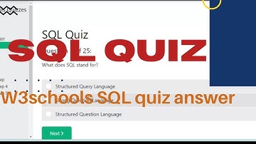W3Schools SQL Quiz  answer || sql interview questions and answer || sql quiz