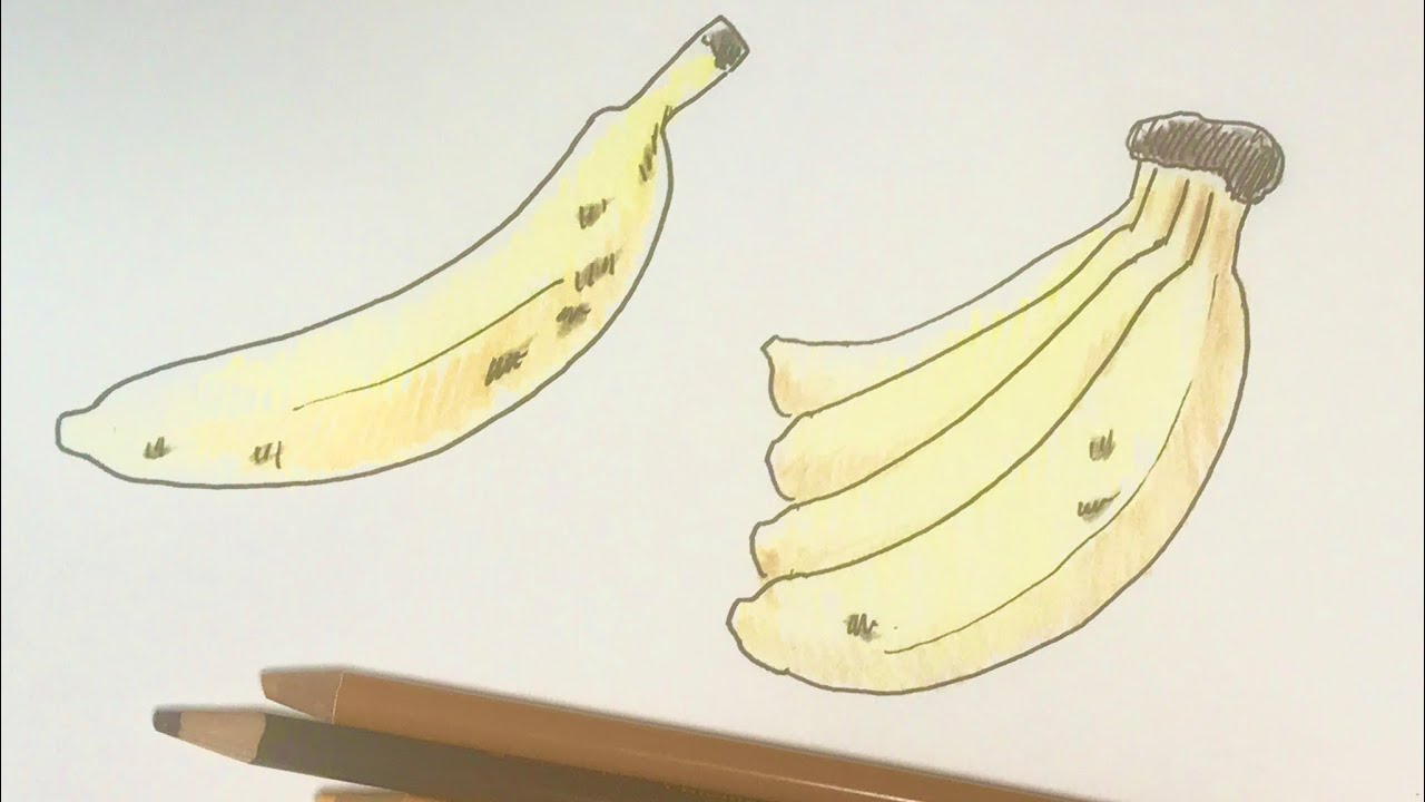 簡単 バナナの色鉛筆の描き方 イラスト上達 Youtube