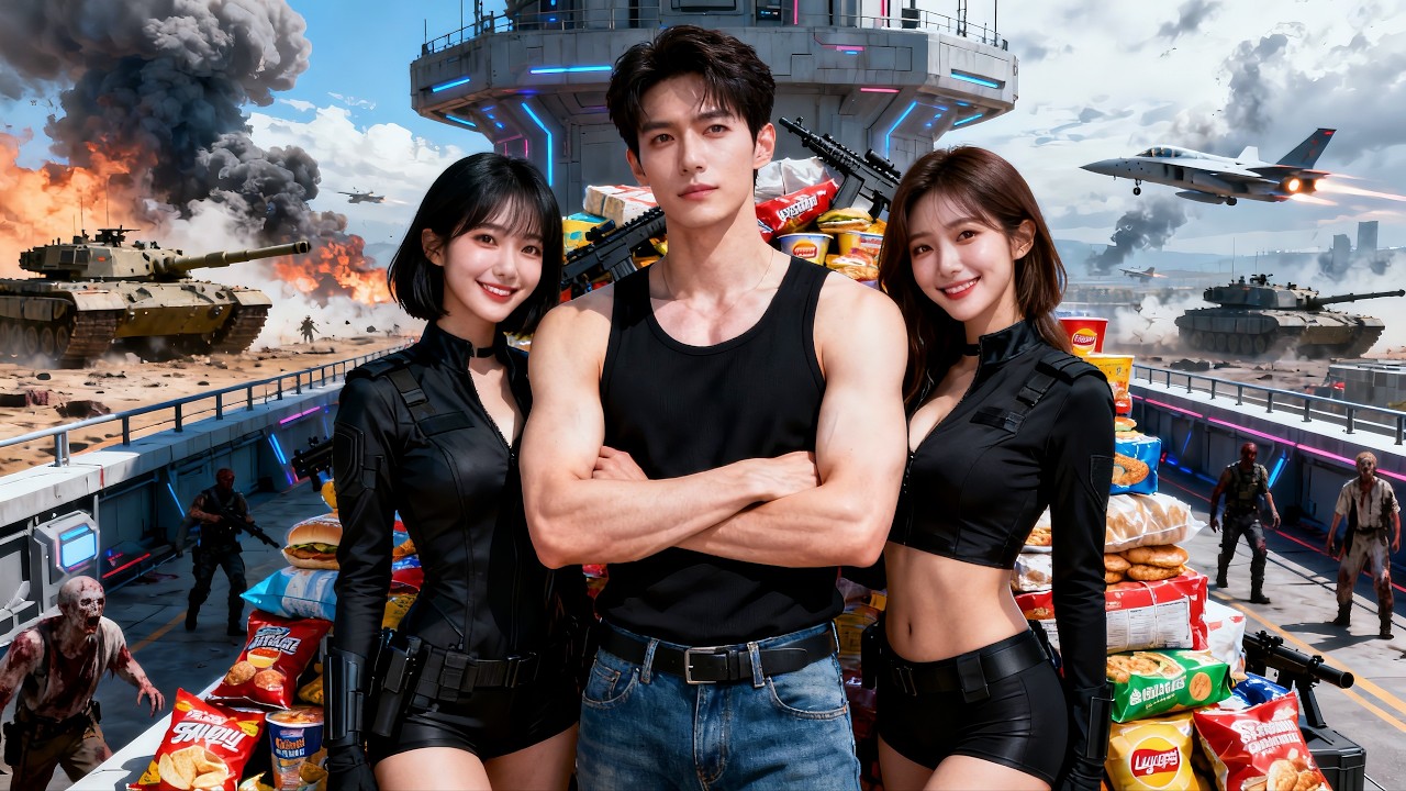 穿越末世，我竟獲得物資複製異能💎！一塊餅乾複製成山，收編八個絕色女戰神，建立末日帝國稱王👑