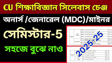 CU 5th semester education syllabus total charge 2025-26 | CU 5th semester education syllabus 2025