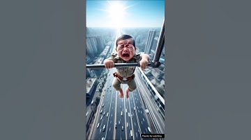 A police baby fell down from a building 😭 #story #cutebaby #animals #shortsfeed