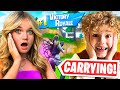 9 YEAR OLD CARRYING HIS SISTER AND HER FRIEND IN FORTNITE