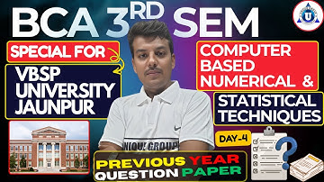 BCA 3rd Sem CBNST 2025 | Numerical & Statistical Techniques PYQ Solver | Day-4 | Achal Sir