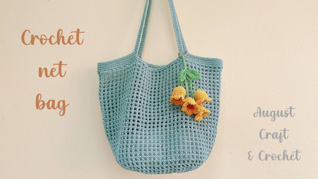 How to crochet a simple net bag step by step.