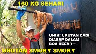 PEMBUATAN URUTAN BABI ASAP PALING UNIK! 160 KG DIASAP DALAM BOX BESAR