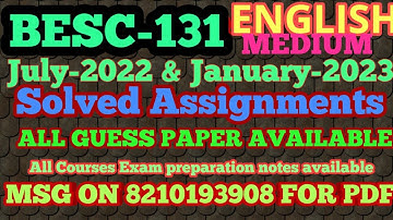 BESC-131-SOLVED-ASSIGNMENT-ENGLISH-JULY-2022_&_JANUARY_2023_8210193908