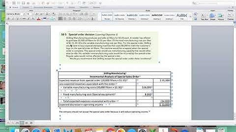 Ch  8 Special Order Decision #1