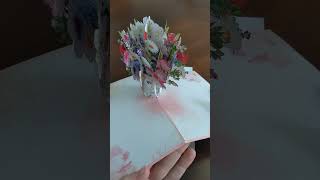 Floral Vase Pop-Up Card #popupcard #paperflowers