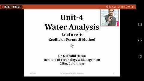 Water Analysis, Lecture-6 by Dr. Syed Khalid Hasan