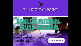 HTML CSS INTERNAL, INLINE, EXTERNAL Cascaded style sheet #CSS #HTMLCSS #INLINECSS #Externalcss