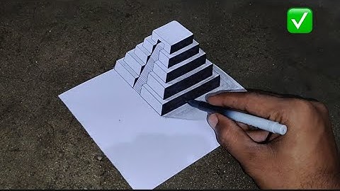 VERY EASY 3D Drawing Trick: How to Draw a Pyramid for Beginners 