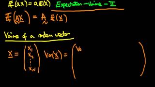 Expectations and variance of a random vector - part 2